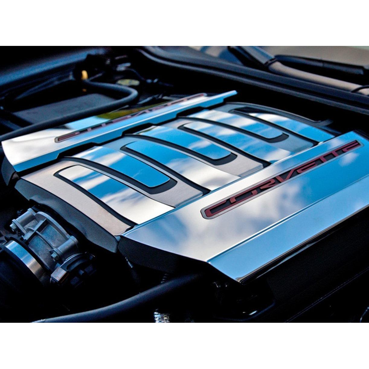 2014-2017 C7/Z51 Corvette Stingray - 2pc Fuel Rail Covers Factory Overlay With Polished/Brushed Trim-SR1 Performance