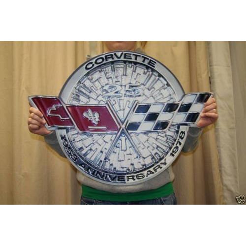 Corvette 25th Anniversary Metal Sign 25" x 18"-SR1 Performance