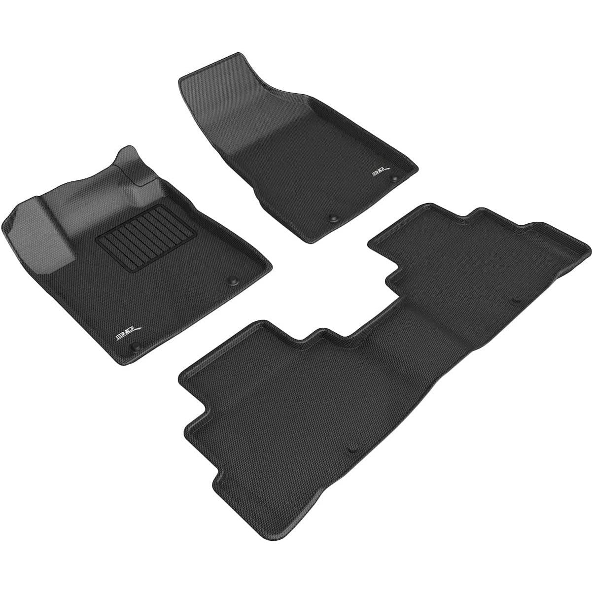 3D MAXpider All-Weather Floor Mats for Nissan Murano 2019-2022 Custom Fit Car Floor Liners, Kagu Series (1st & 2nd Row, Black)-SR1 Performance