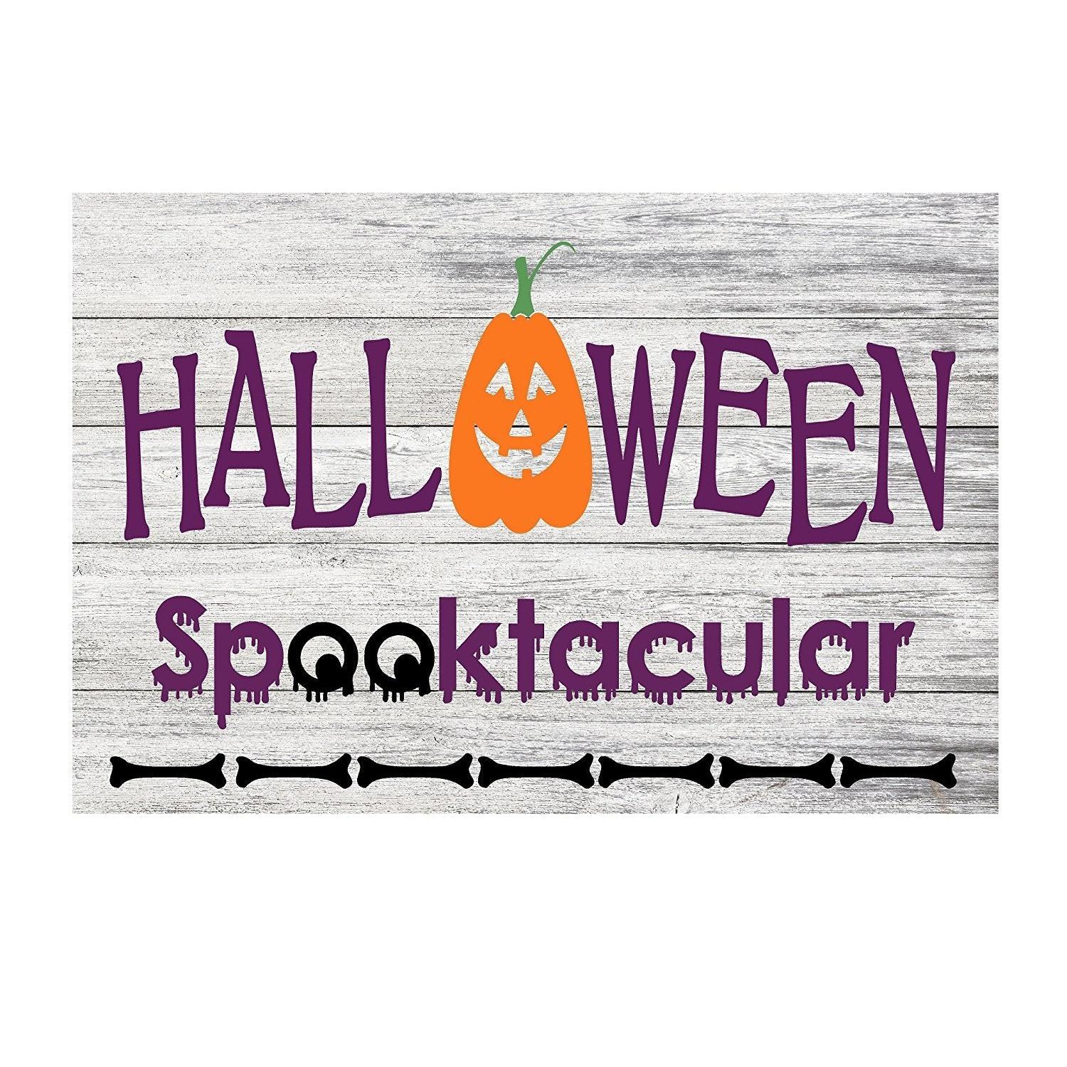 Halloween Spooktacular Rustic Metal Sign - 12" x 8"