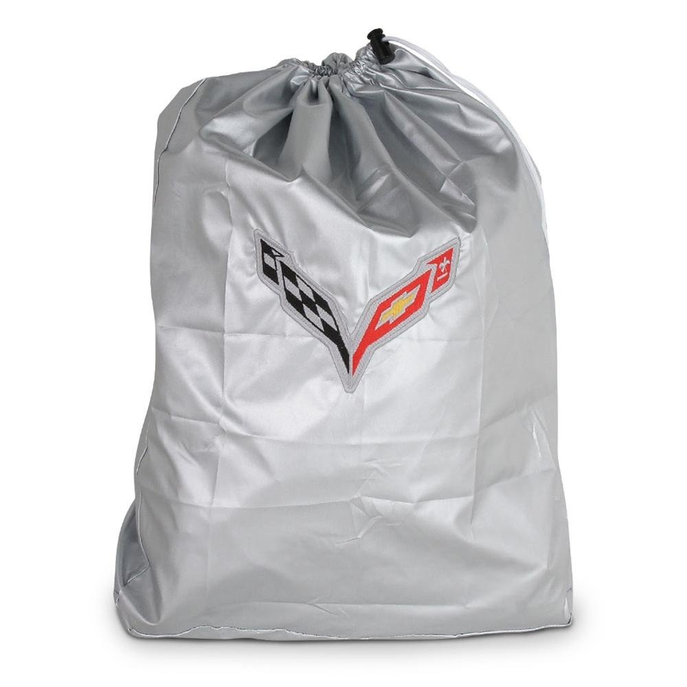 Corvette Intro-Guard Car Cover - Embossed - Indoor/Outdoor - Silver/Red : C7 Stingray, Z51, Z06, Grand Sport-SR1 Performance