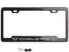 C5 Corvette Script w/Double Logo Notched License Plate Frame - 100% Real Carbon Fiber