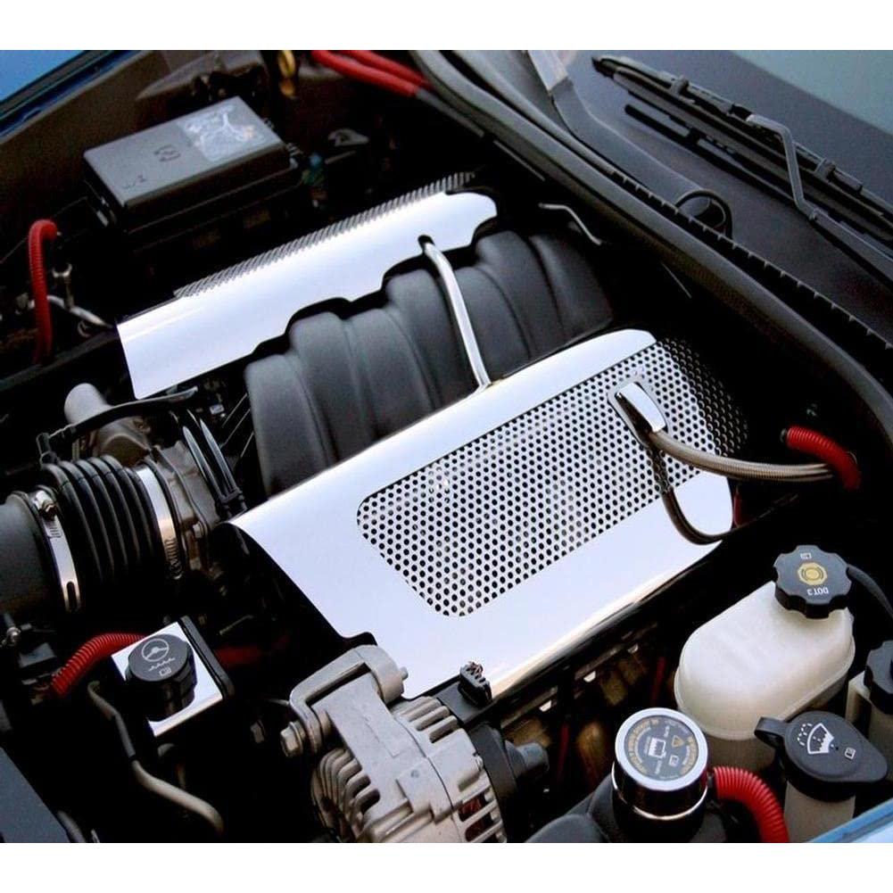 Corvette Fuel Rail Covers - Replacement - Perforated Stainless Steel : 2006-2013 Z06 LS7-SR1 Performance