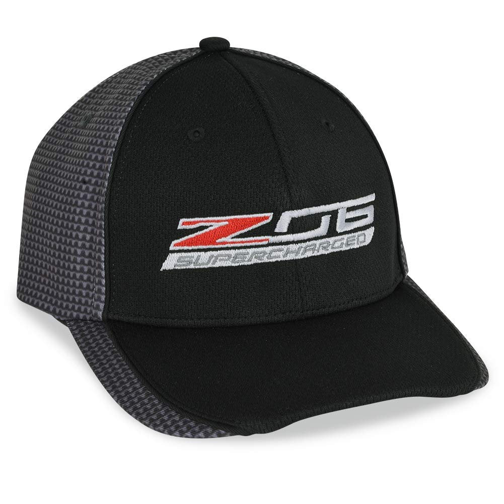 C7 Z06 Corvette Carbon Fiber Look Baseball Hat : Black