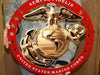USMC Globe Round Enlisted Metal Sign w/ Red Circle 19" x 19"