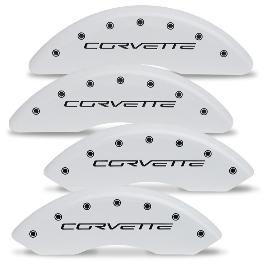 Corvette Brake Caliper Cover Set (4) - Body Color Matched with Black Bolts and Script : 2005-2013 C6 only