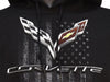 C7 Corvette Men's American Legacy Hooded Sweatshirt - Black