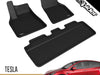 3D MAXpider All-Weather Floor Mats for Tesla Model Y 5-Seat 2020 Custom Fit Car Mats Floor Liners, Kagu Series (Does NOT fit 7-Seat)