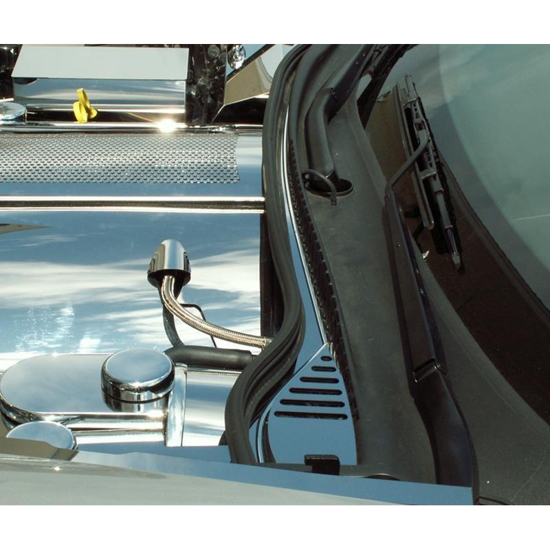 Corvette Wiper Cowl Cover - Polished Stainless Steel : 2005-2007 C6