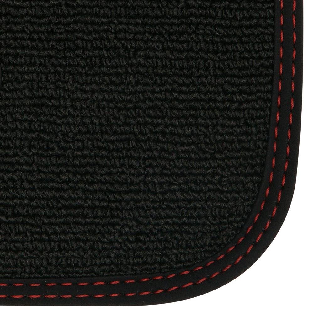 C7 Corvette Floor Mats - Black w/Stingray Logo and Tan Border Stitching