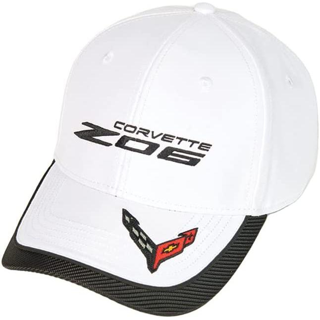 SR1 Performance C8 Z06 Corvette Hat - Next Generation Flag Accent Cap : White-SR1 Performance