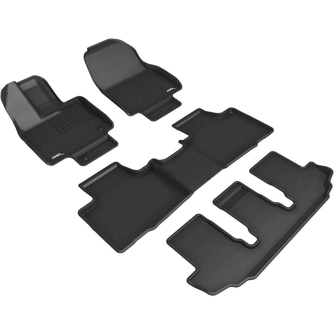 2020-2022 Toyota Highlander 3D MAXpider Custom Fit Kagu Floor Mats - Black-SR1 Performance