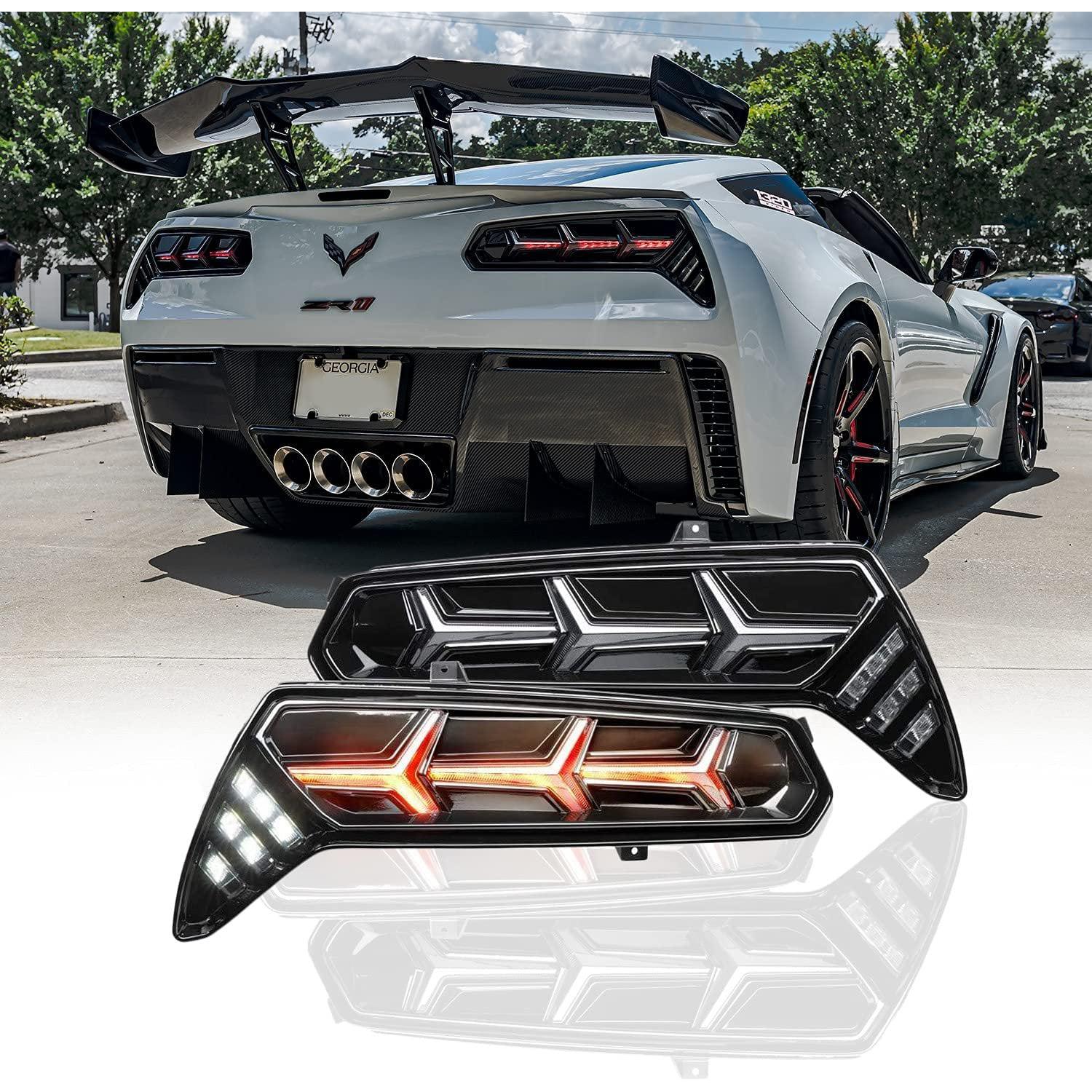 Morimoto XB LED Tail lights, Plug and Play Housing Upgrade, fits 2014-2019 Chevrolet Corvette C7, DOT Approved Assembly, LED Sequential Turn Signals, Brake, Reverse Lights, & Smoked Lens (1x LF464)