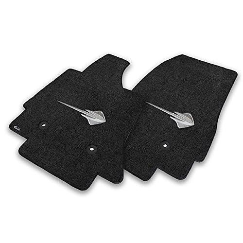 2014-2019 C7 Corvette Stingray Logo Floor Mats - Jet Black-SR1 Performance