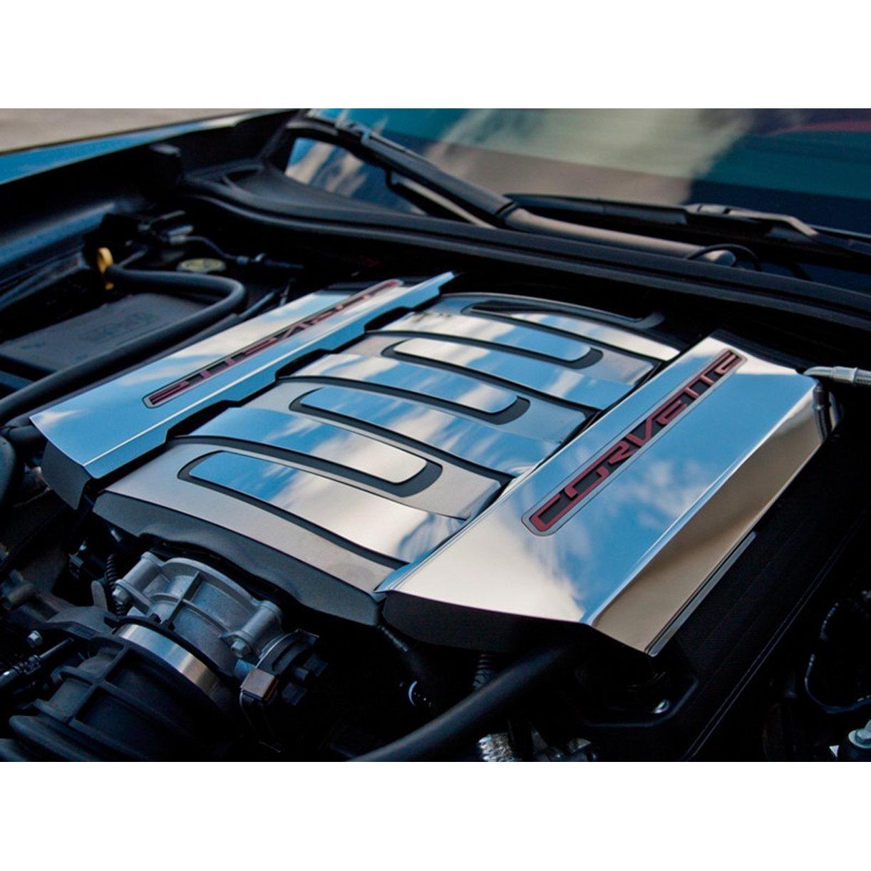 2014-2017 C7/Z51 Corvette Stingray - 2pc Fuel Rail Covers Factory Overlay With Polished/Brushed Trim-SR1 Performance