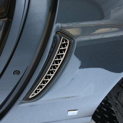 Corvette C6Z06/Grand Sport/ZR1 Laser Mesh Vent Grills Rr Side 2 Pc SS Pol-SR1 Performance