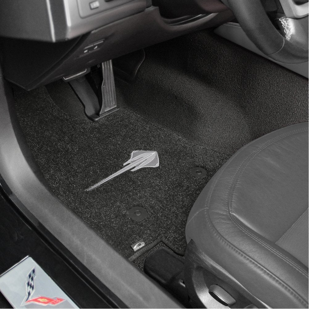 C7 Corvette Stingray Floor Mats - Lloyds Mats with Stingray Emblem - Dark Gray