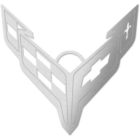 C8 Corvette Next Generation Crossed Flag Ornament - Stainless Steel-SR1 Performance