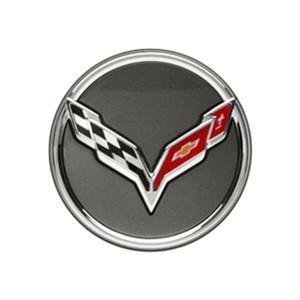 Corvette Chrome Accented Center Cap w/Crossed Flags Logo: 2014 C7-SR1 Performance