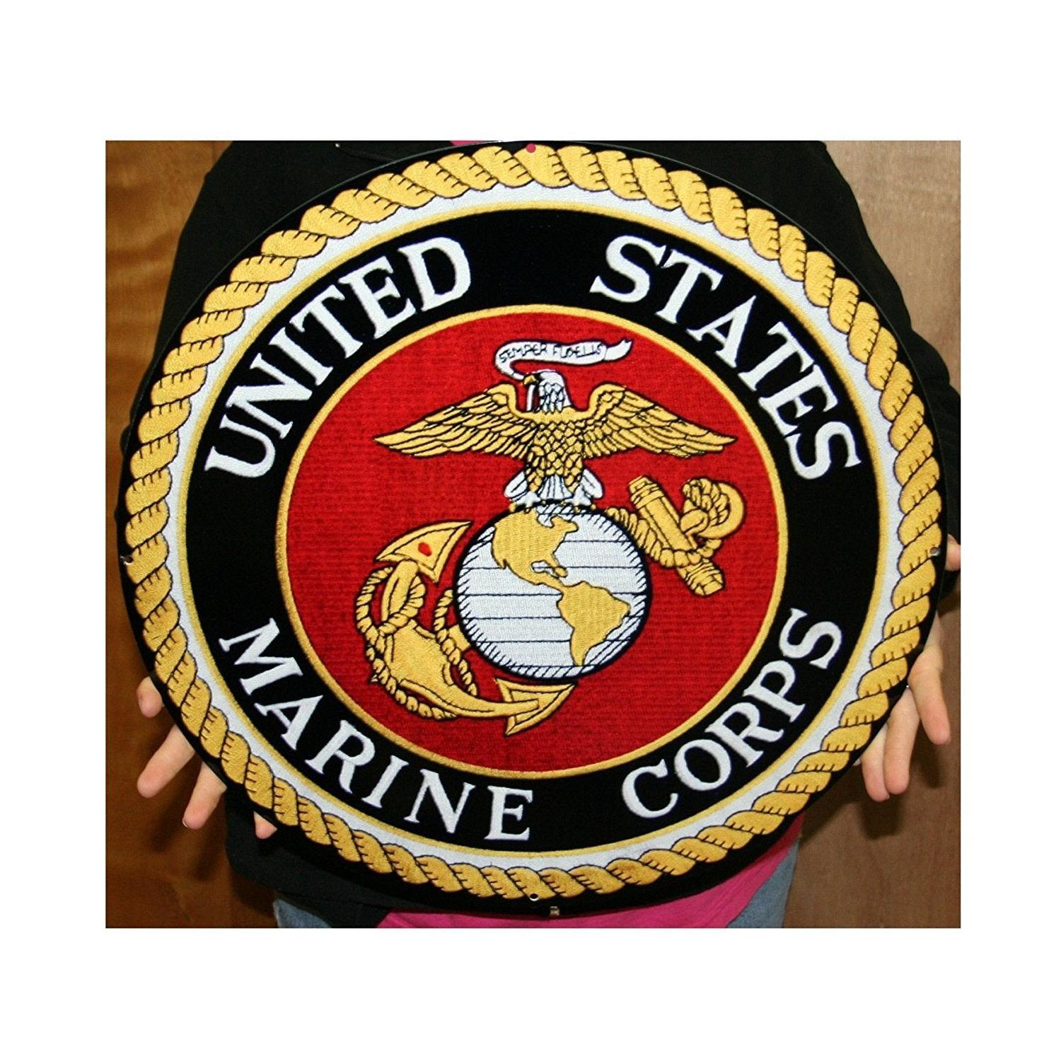 USMC Logo Round Metal Sign 19" x 19"