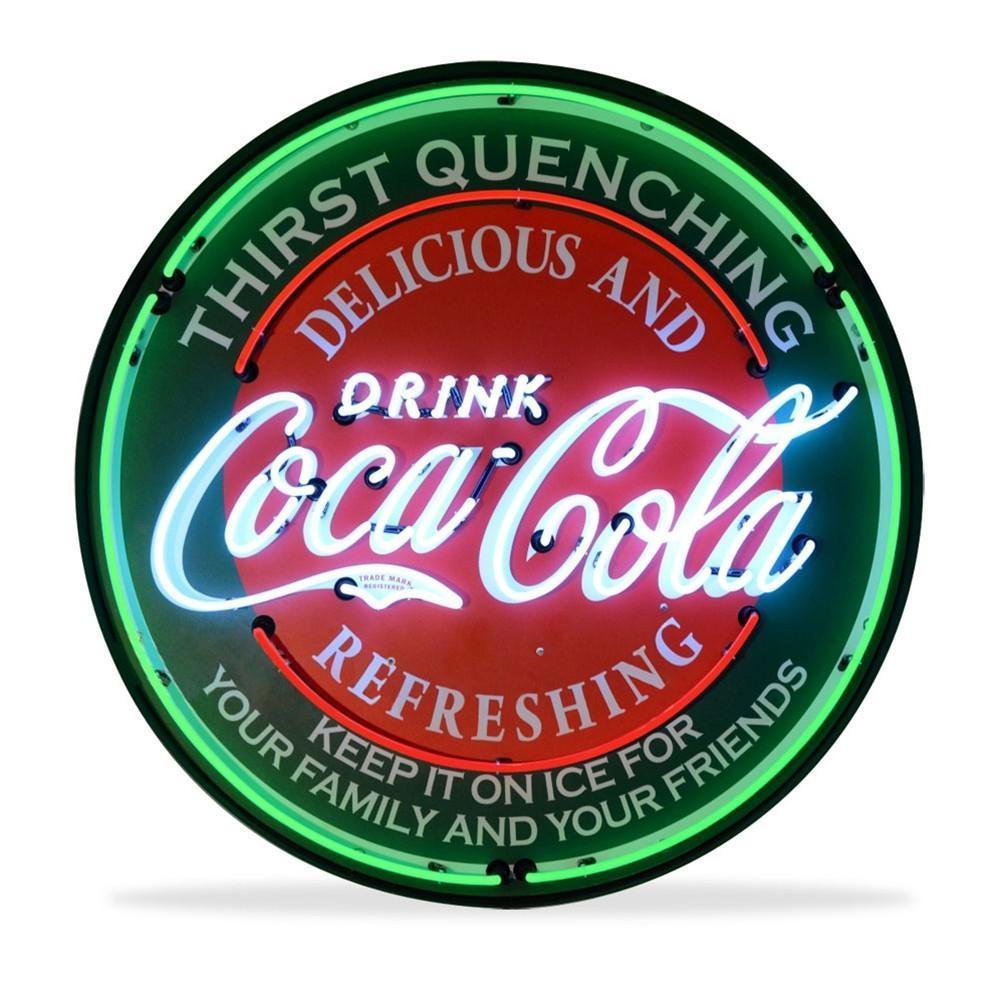 Coca-Cola Evergreen Neon Sign in a Metal Can : 36in