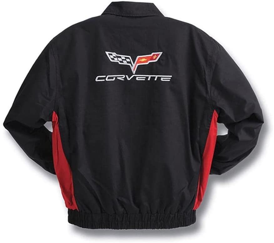 C6 2005-2013 Corvette Jacket - Black and Red Twill Embroidered