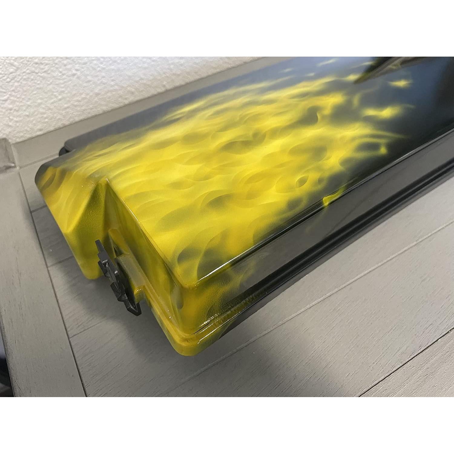 SR1 Performance Custom Air Brushed GM Fuse Lid with Yellow Flames Compatible for 2010-2015 Camaro V6 & V8-SR1 Performance