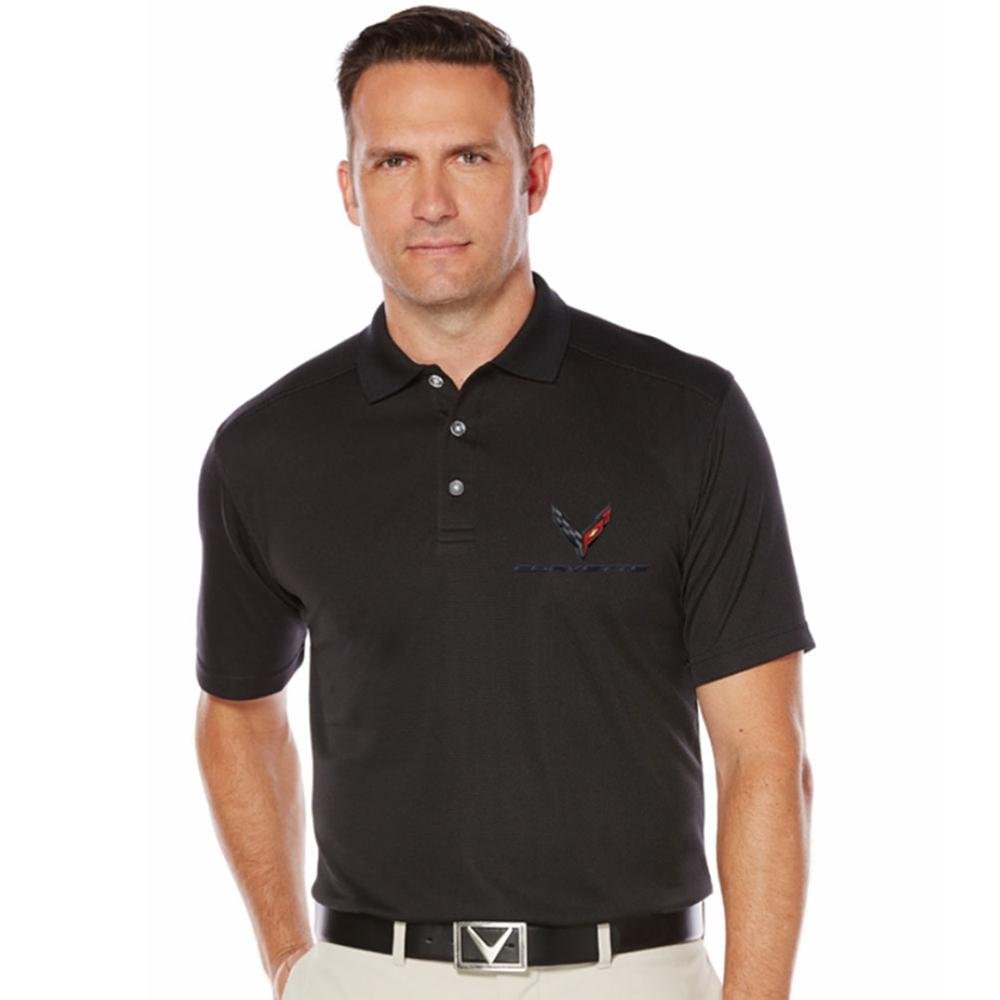 Next Generation C8 Corvette Callaway Dry Core Polo - Mens : Black-SR1 Performance
