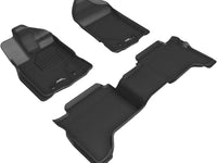 3D MAXpider All-Weather Floor Mats for Ford Ranger Supercrew 2019-2022 Custom Fit Car Floor Liners, Kagu Series (1st & 2nd Row, Black)-SR1 Performance