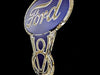 Classic Ford V8 Stainless Steel Wall Hanging Sign - Blue/Chrome : 26" x 23"