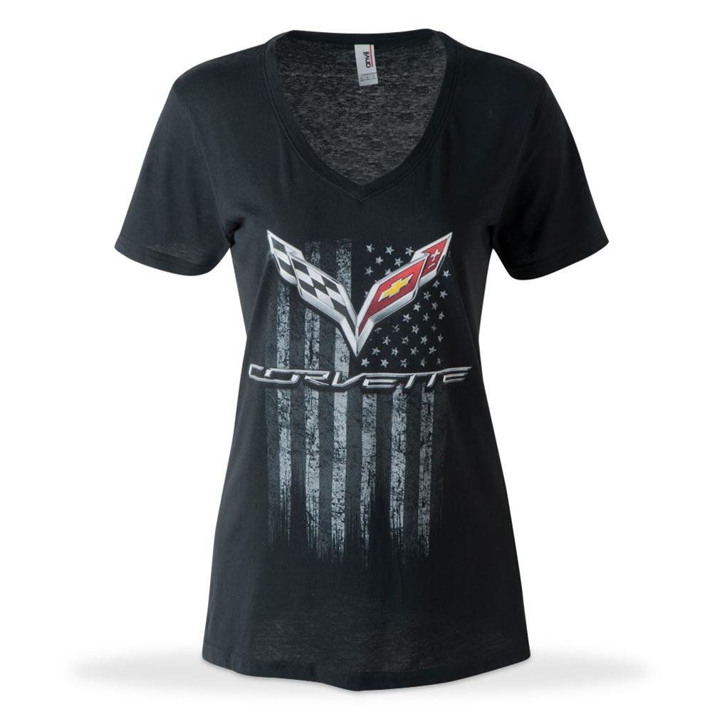 C7 Corvette American Legacy Ladies T-shirt /Black