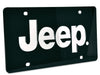 Jeep License Plate - Black Acrylic with Mirrored Logo