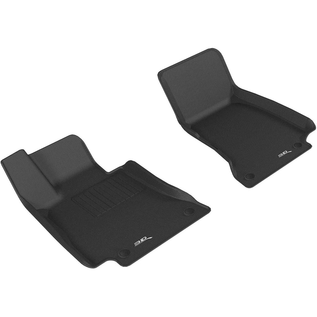 3D MAXpider Custom Fit Kagu Floor Mat (Black) for 2017-2021 Mercedes-Benz E-Class Sedan (W213) - 1ST Row 2ND Row-SR1 Performance