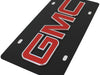 GMC License Plate - Black Steel with Red Logo