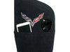 C7 Corvette Seat Armour Console Cover w/Crossed Flags Logo - Black : C7 Stingray