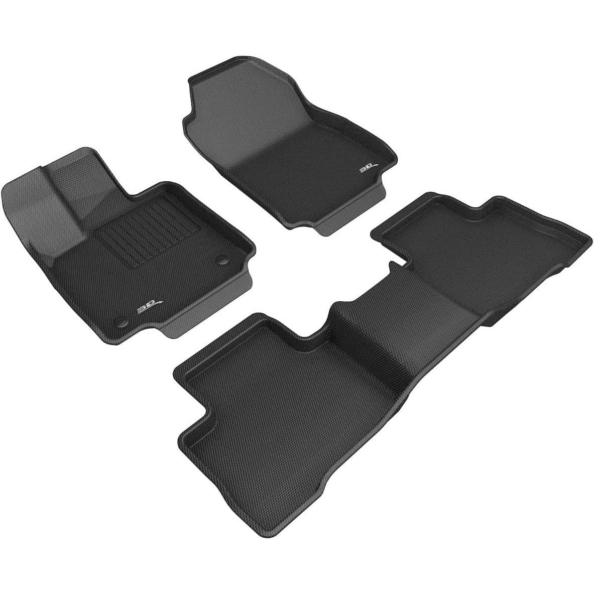 3D MAXpider All-Weather Car Floor Mat for Toyota RAV4 RAV-4 Hybrid 2019-2022 Custom Fit Car Floor Liners, Kagu Series (1st & 2nd Row, Black)-SR1 Performance