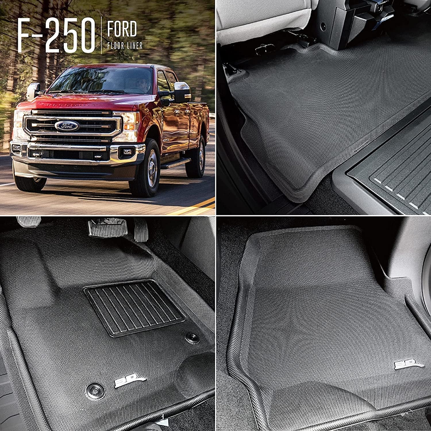 3D MAXpider Fit Floor Mat for Select Ford Crew Cab Models - Kagu Rubber-SR1 Performance