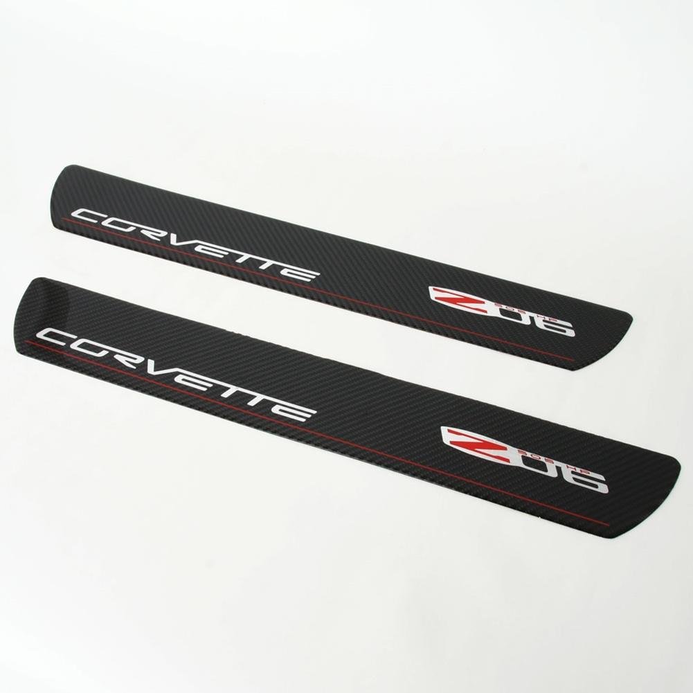 Corvette Door Sill Plates - Carbon Fiber with Z06 505HP Logo : Z06-SR1 Performance