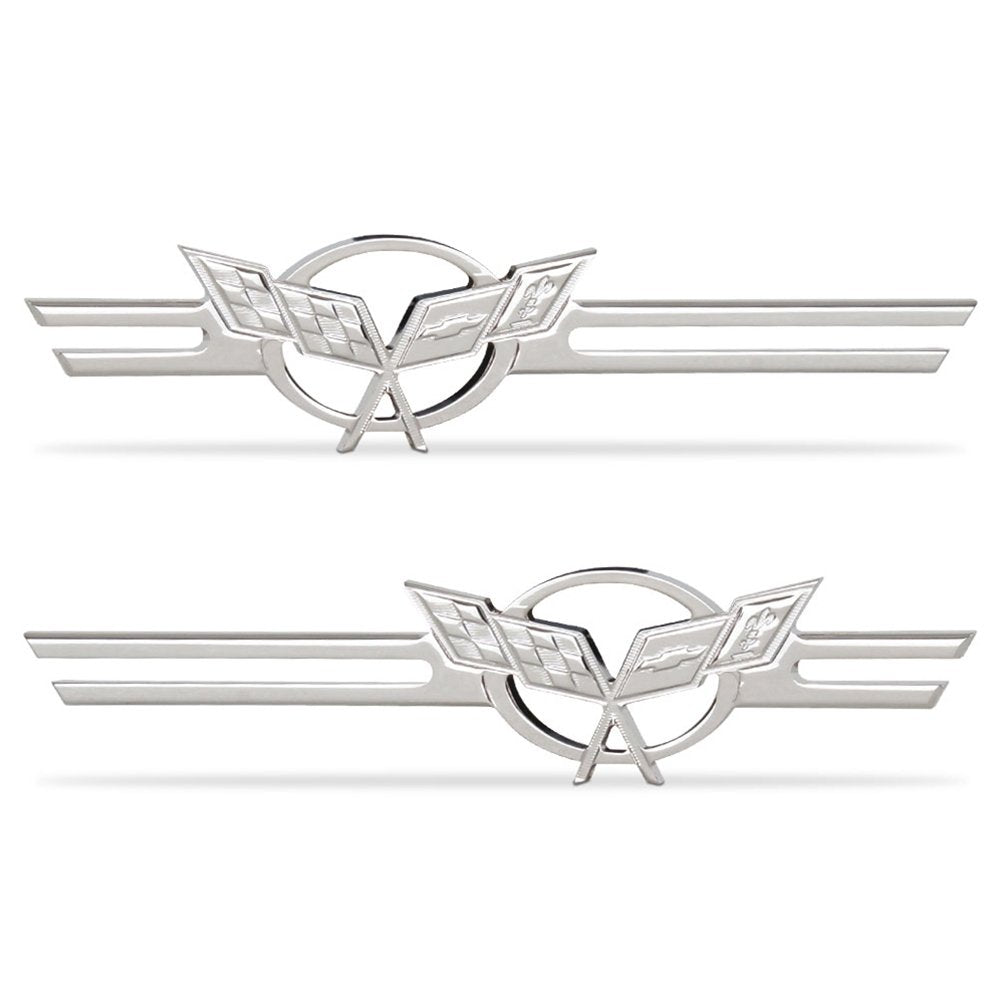 Corvette C5 Logo Billet Chrome Badges 2 Pc. : 1997-2004 C5 & Z06