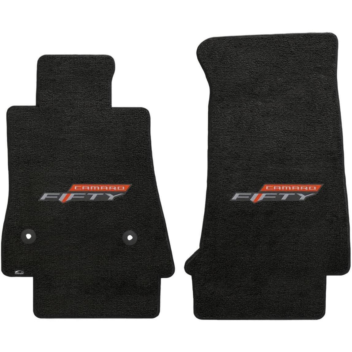 Fits CAMARO 2017 Custom Fit 2 PC Floor Mats EBONY VELOURTEX 50TH ANNIVERSARY LOGO-SR1 Performance