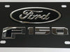 2015-2023 Ford F-150 License Plate - Black Carbon Steel with Mirrored Logo