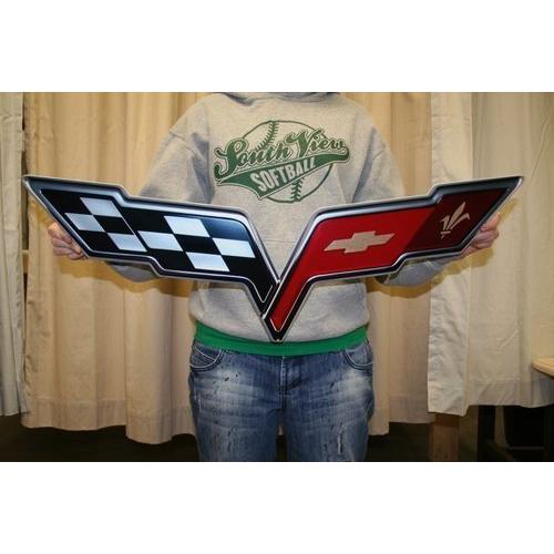 Corvette C6 Metal Wall Sign - 18" x 7"-SR1 Performance