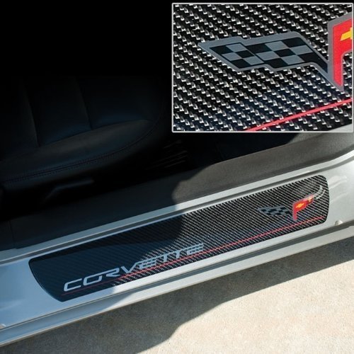Corvette Door Sill Plates - Carbon Fiber with C6 Logo : C6-SR1 Performance