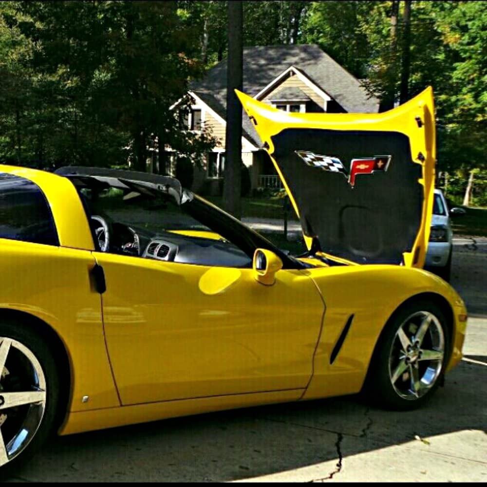 C6 Corvette Crossed Flag Metal Underhood Emblem Sign-SR1 Performance
