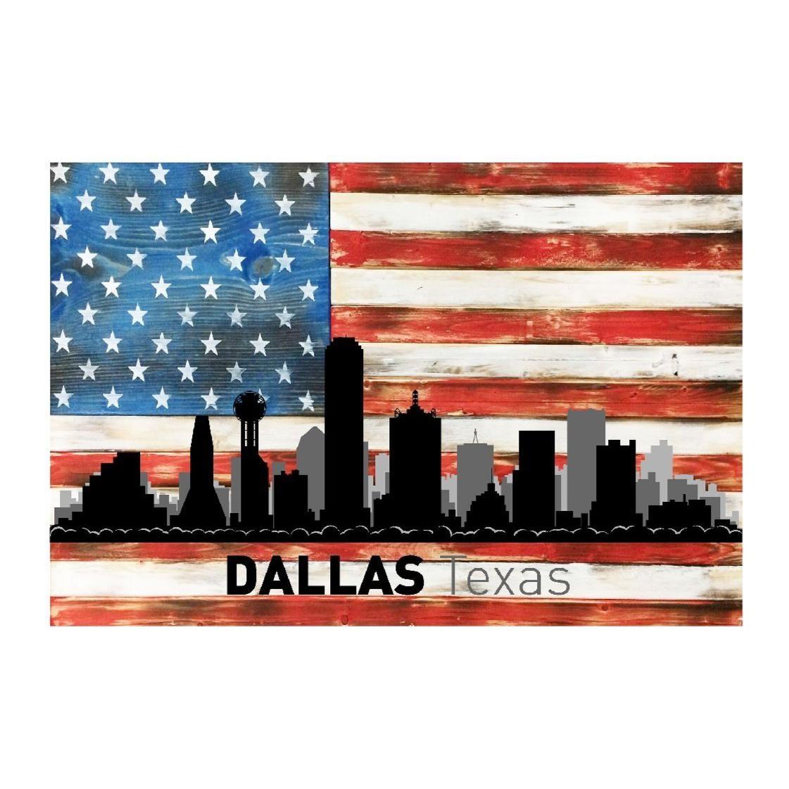 Chicago Illinois City Skyline USA Flag Metal Sign Home Decor - 12" x 8"-SR1 Performance
