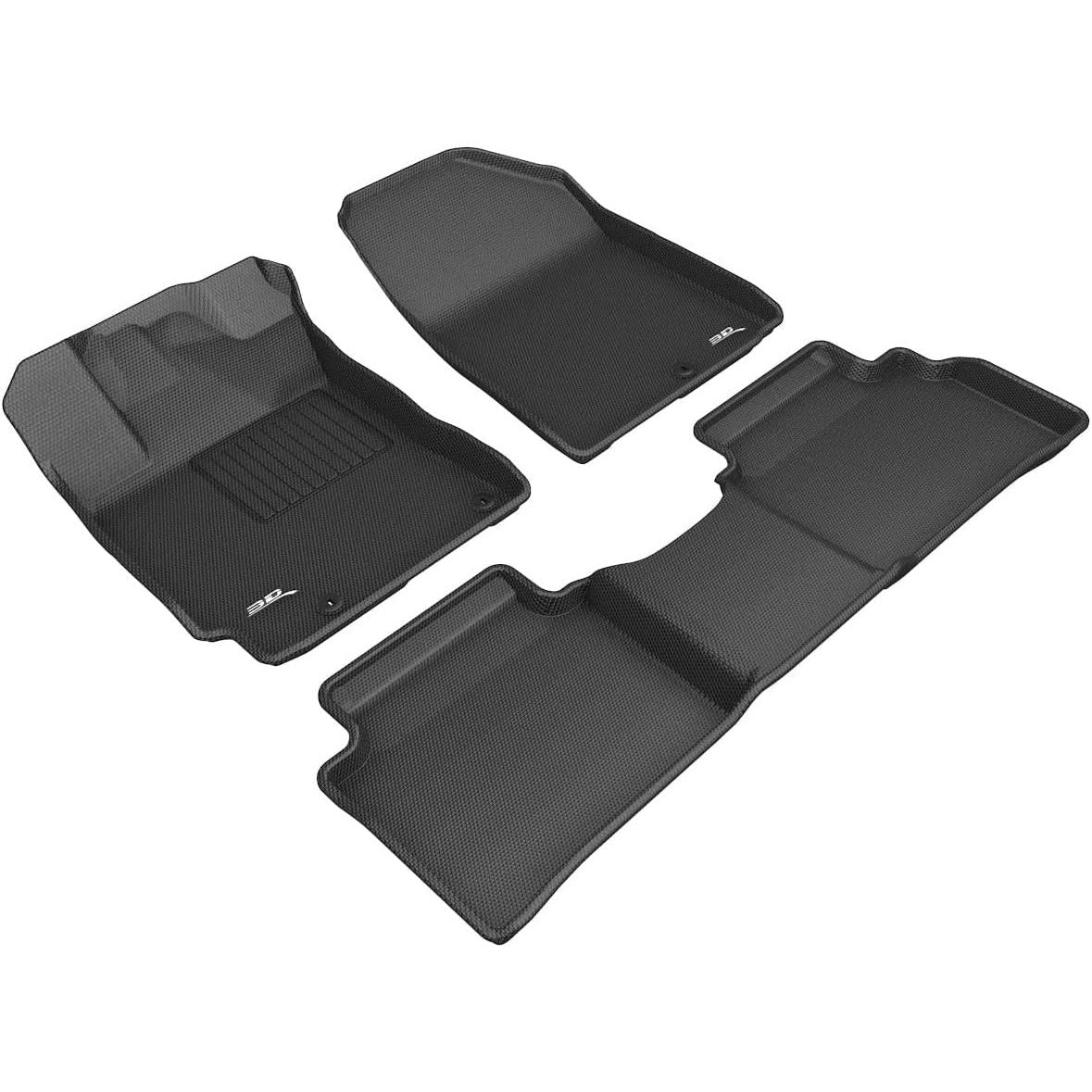 3D MAXpider Custom Fit Kagu Floor Mat (Black) for 2019-2022 KIA Forte - 1ST Row 2ND Row-SR1 Performance