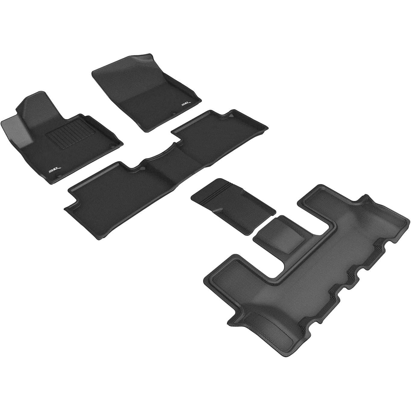 2021-2022 Kia Sorento 6-Seater 3D MAXpider All-Weather Floor Mats - Black-SR1 Performance