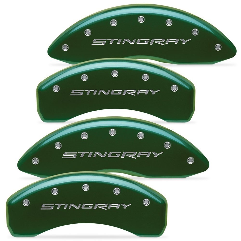 Corvette Brake Caliper Covers - Lime Rock Green w/Silver "STINGRAY" Script : C7 Stingray, Z51