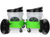 Liquid X Dual Bucket Wash System with Lime Green Dollies - 3" Gray Casters