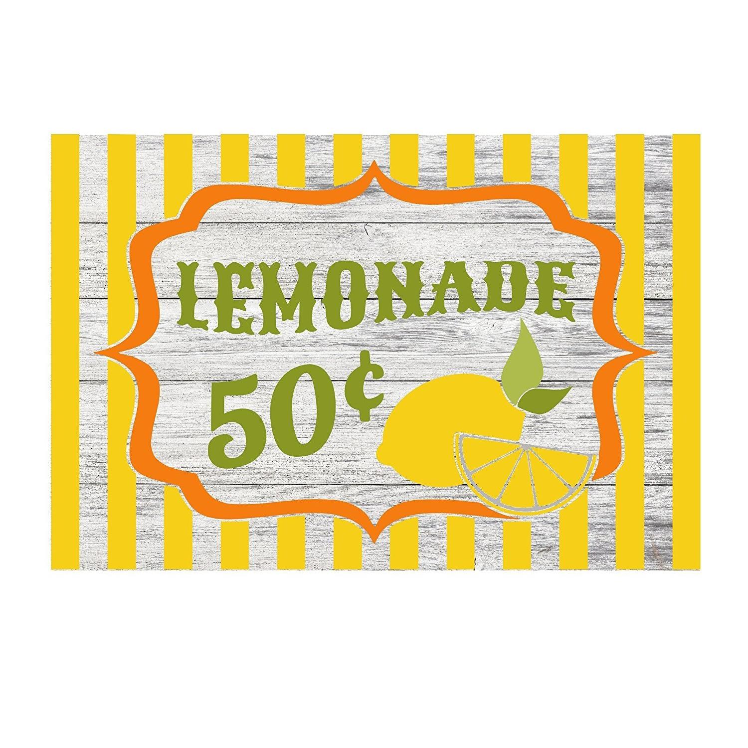 Lemonade Stand 50 Cents Rustic Kitchen Metal Sign - 12" x 8"-SR1 Performance